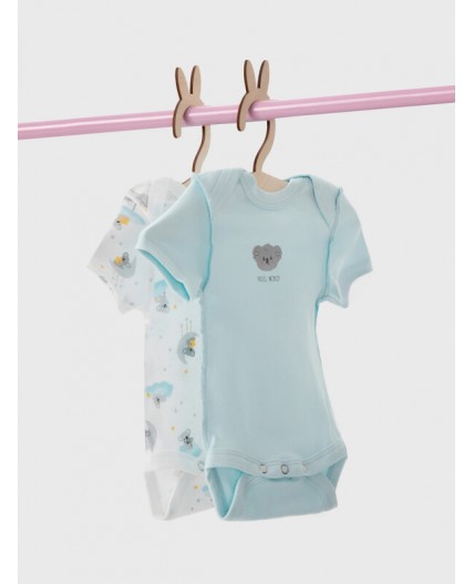 Боди звездные коалы на белом +голубой