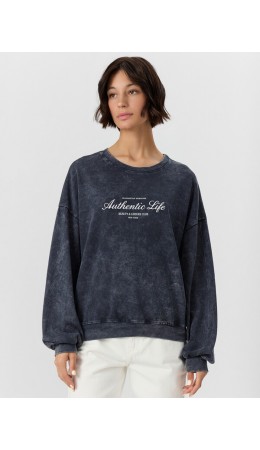 Свитшот ACID WASH серый