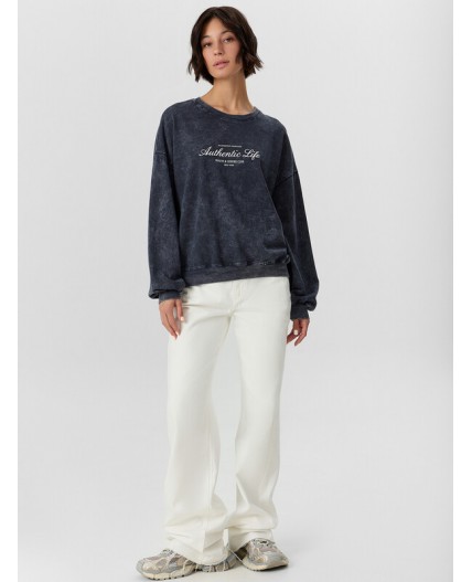 Свитшот ACID WASH серый