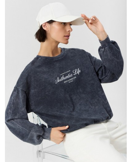 Свитшот ACID WASH серый