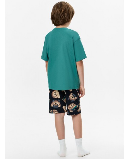 Пижама малахит +мишки на неви
