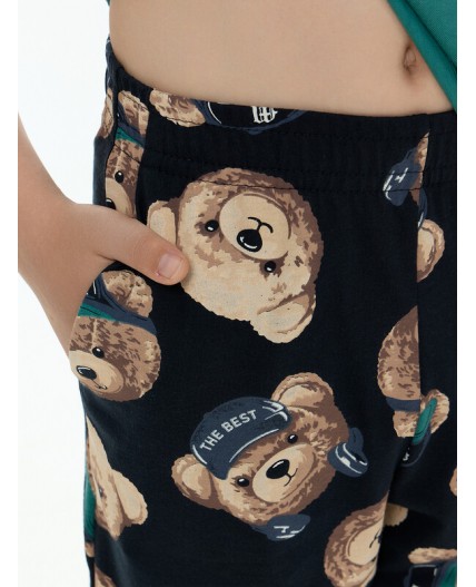 Пижама малахит +мишки на неви