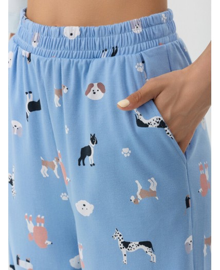 Комплект мятный лед +собачки на голубом