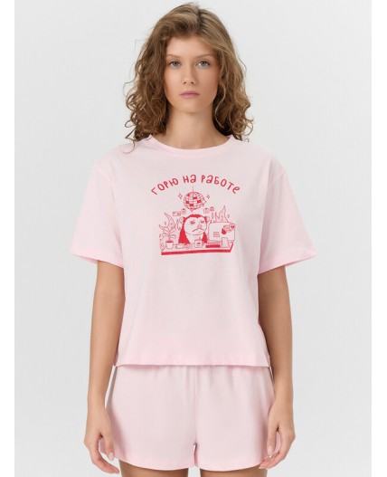 Комплект морозный розовый +печать