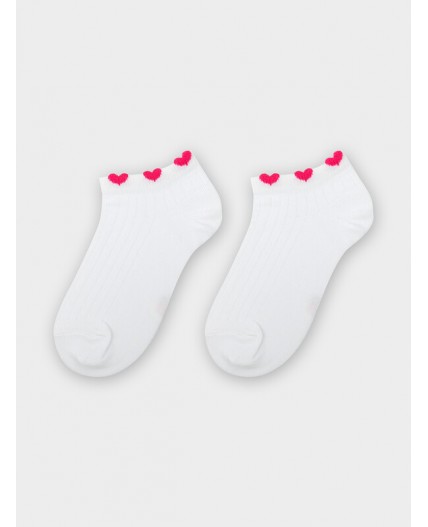 Носки белый /малиновый