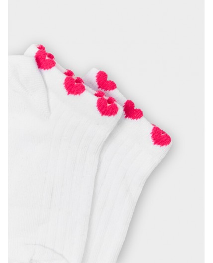 Носки белый /малиновый