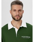 Поло т.зеленый +печать