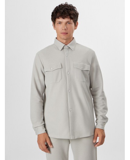 Рубашка двухцветный св.серый
