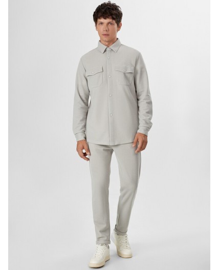Рубашка двухцветный св.серый