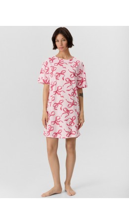 Сорочка бантики на вишневом