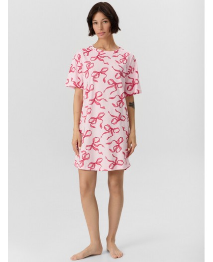 Сорочка бантики на вишневом