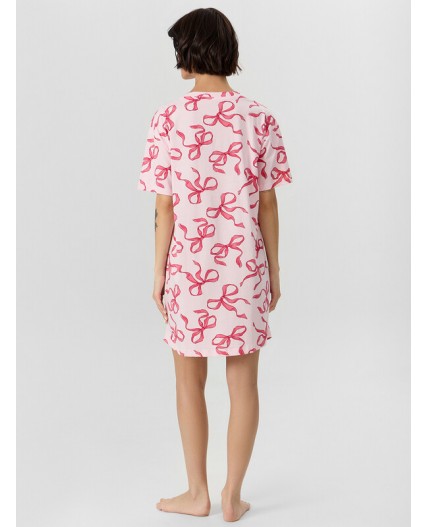 Сорочка бантики на вишневом