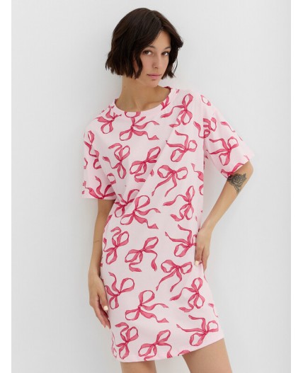 Сорочка бантики на вишневом