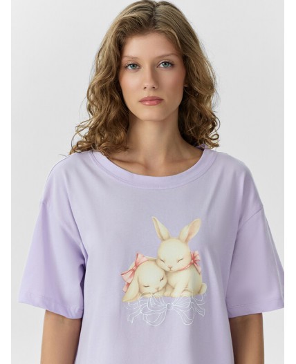 Сорочка св.лиловый +печать