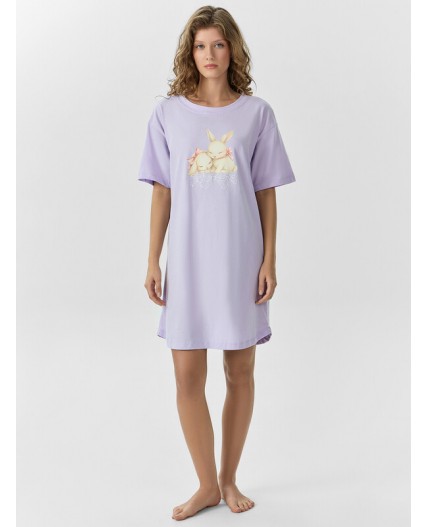 Сорочка св.лиловый +печать