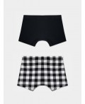 Трусы ч/б клетка +черный