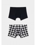Трусы ч/б клетка +черный