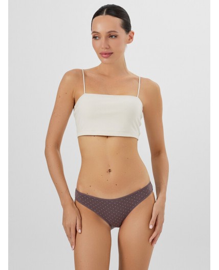 Трусы горошек на таупе