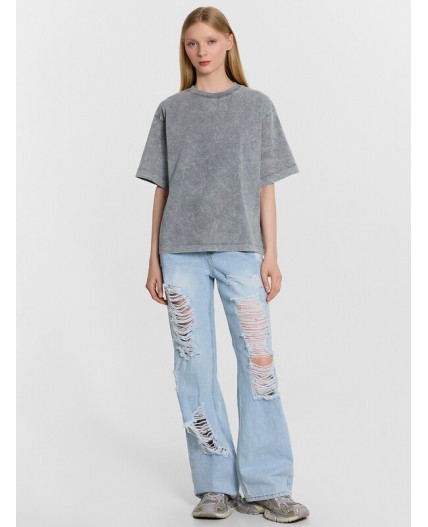 Футболка ACID WASH серый дым