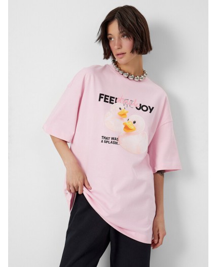 Футболка розовое сияние +печать