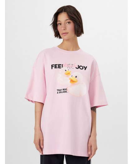 Футболка розовое сияние +печать