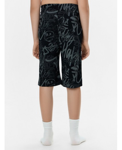 Шорты граффити на черном