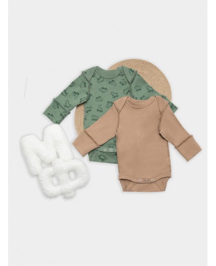 Боди динозавры на зеленом +песочный