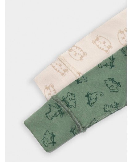 Боди тигрята на пудре +динозавры на зеленом