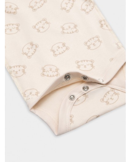 Боди тигрята на пудре +динозавры на зеленом