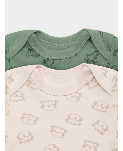 Боди тигрята на пудре +динозавры на зеленом