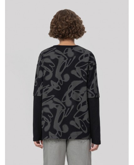 Джемпер граффити на черном1