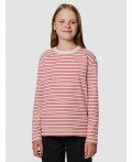 Лонгслив красно -молочная полоска