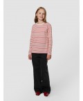 Лонгслив красно -молочная полоска