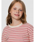 Лонгслив красно -молочная полоска