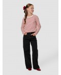 Лонгслив красно -молочная полоска