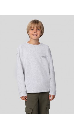 Джемпер св.серый меланж +печать