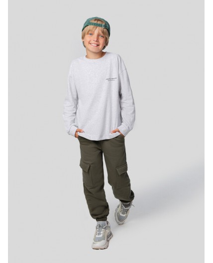 Джемпер св.серый меланж +печать