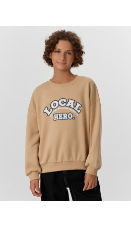 Свитшот темно -бежевый +печать