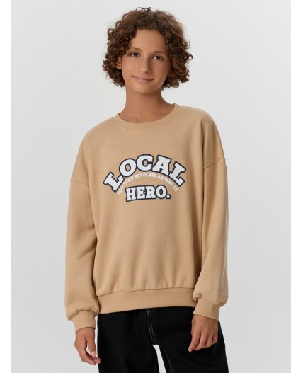 Свитшот темно -бежевый +печать