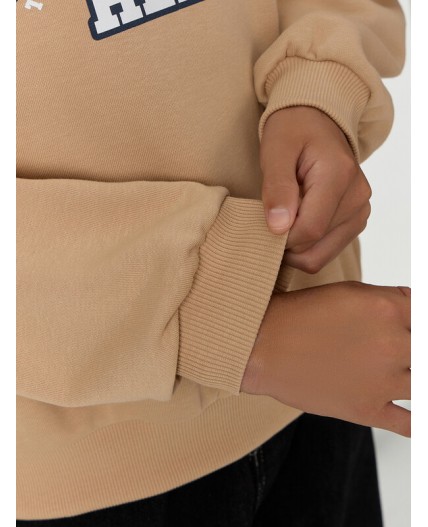 Свитшот темно -бежевый +печать