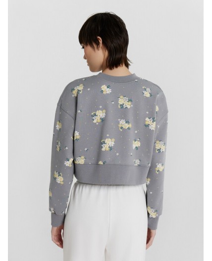 Свитшот цветы на сером