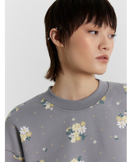 Свитшот цветы на сером