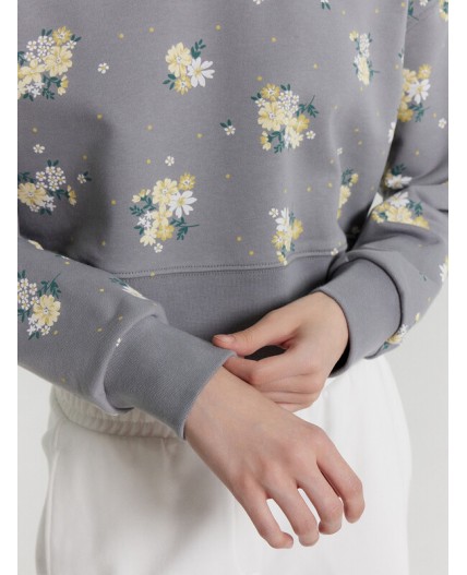 Свитшот цветы на сером