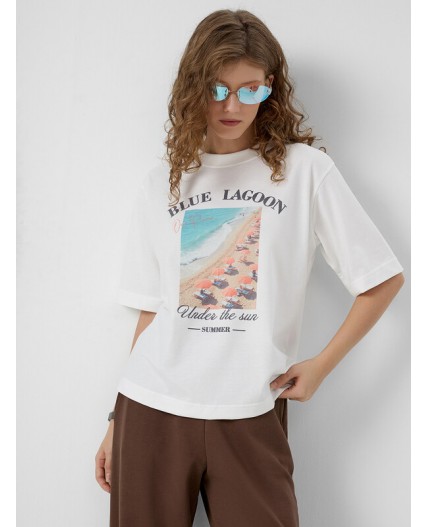 Футболка белый +печать