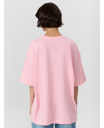 Футболка розовый +печать