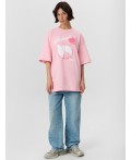 Футболка розовый +печать