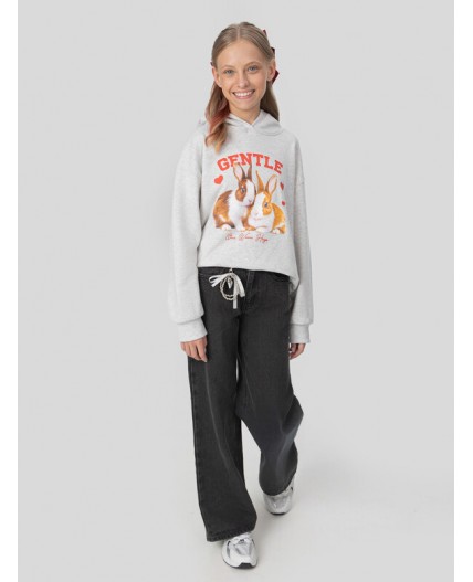 Худи серый меланж 4306-А +печать1