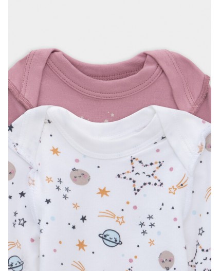 Боди космос на белом +кристальная роза