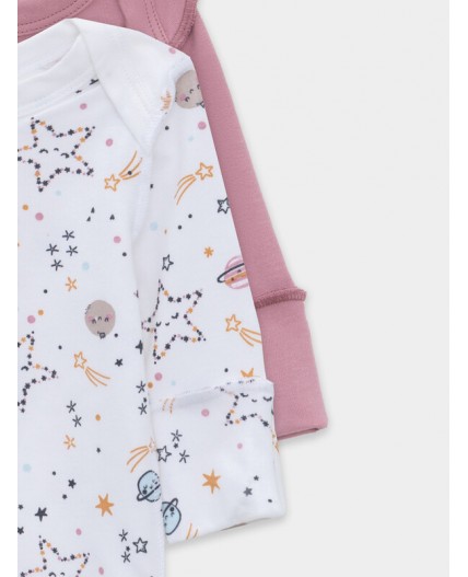 Боди космос на белом +кристальная роза