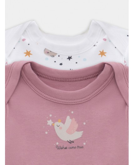 Боди космос на белом +кристальная роза